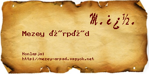 Mezey Árpád névjegykártya